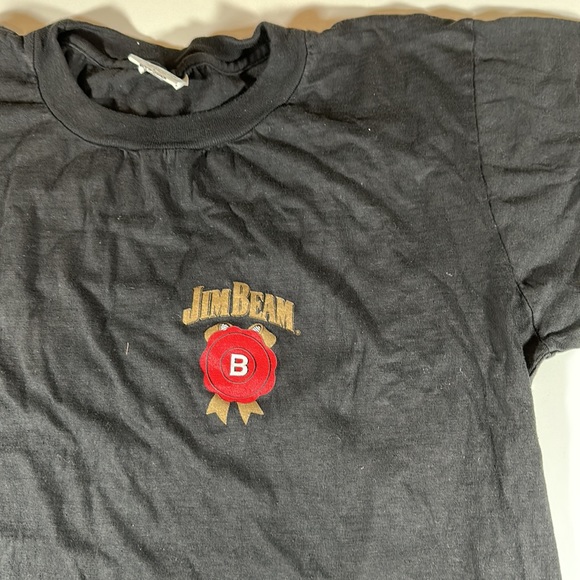 Men’s Vintage Single Stitch Jim Beam Short Sleeve Graphic Black Tee sz L - Picture 2 of 7